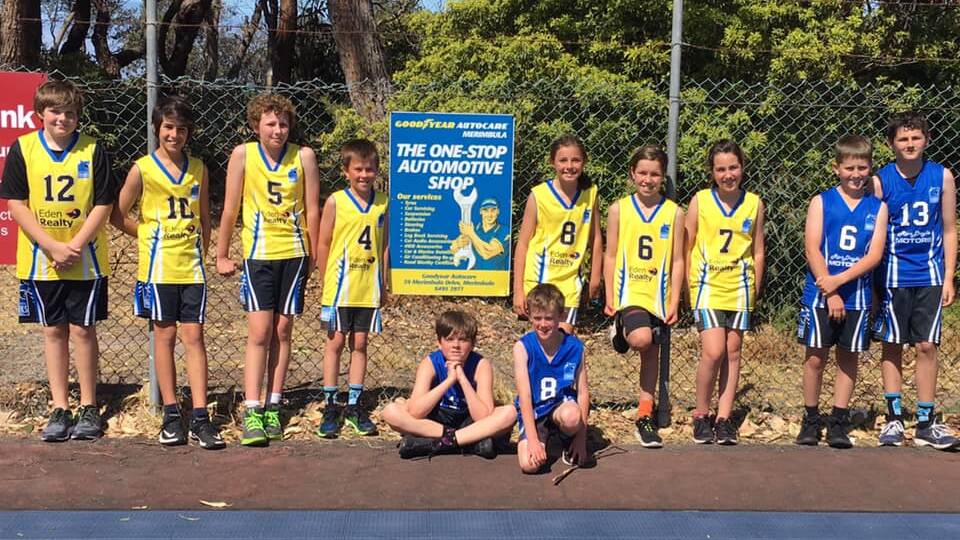 Some of the Saturday morning juniors getting ready for a round at the Merimbula Sharks Basketball club. 