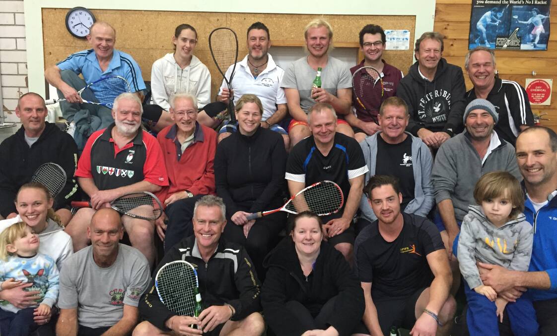 Left in lurch: Many of the Merimbula Squash Club members who could be left without courts as council looks to sell of the Main St site. 