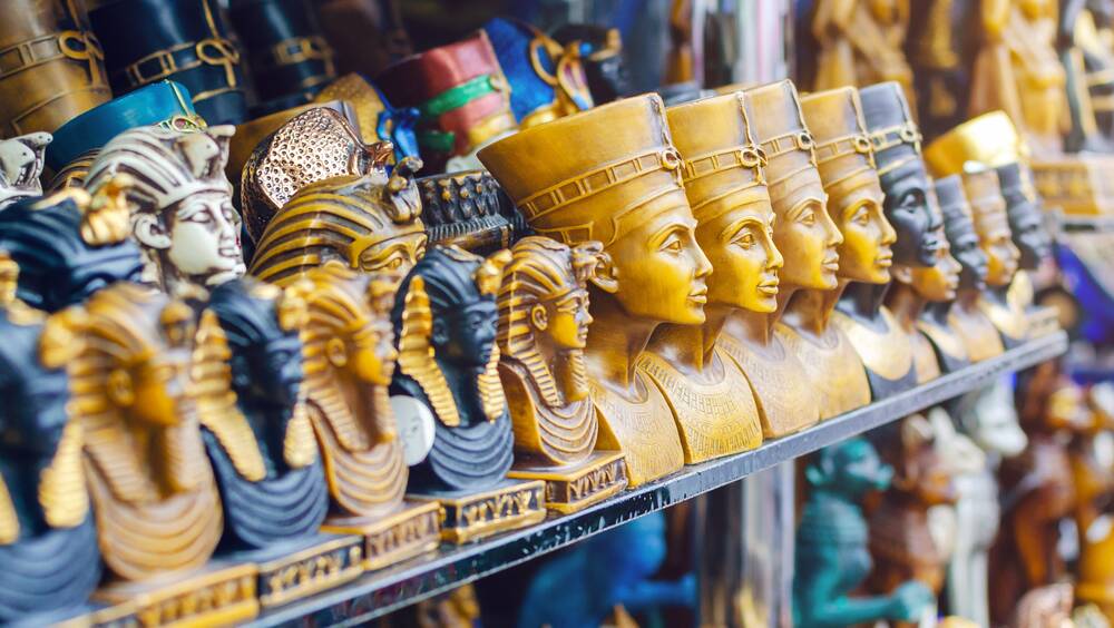 Kitsch souvenirs to tempt tourists in Egypt. Picture Shutterstock