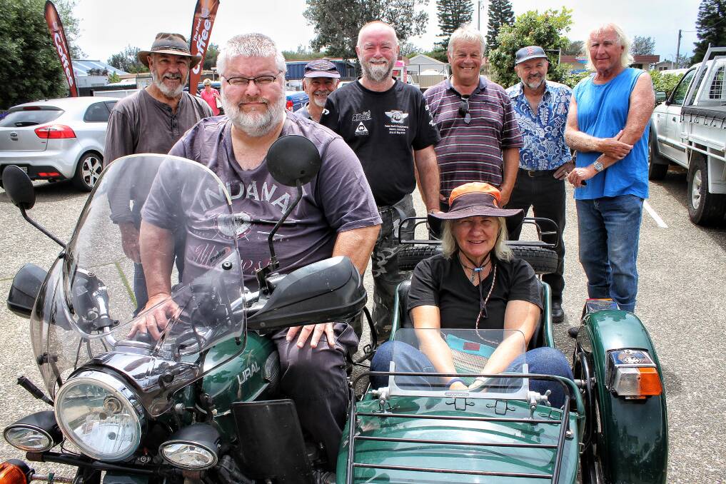 HELPING KIDS: Members of the Sapphire Coast Ulysses bike club during one of their recent weekly social meetings at HoWeRoll cafe in Tathra. Photo: Alasdair McDonald