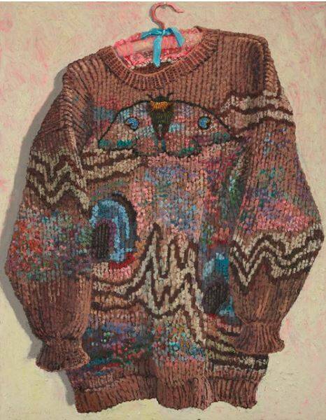Lucy Culliton's still-life painting of the jumper on a hanger is a finalist in the 2021 Sulman Prize.