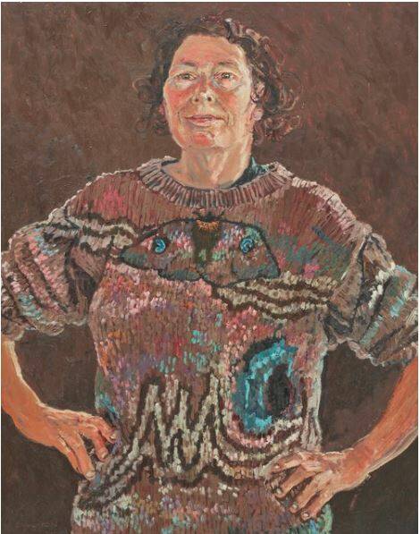 Bibbenluke artist Lucy Culliton's self portrait wearing a jumper designed and knitted by her aunt Carina Clark is a finalist in this year's Archibald Prize.