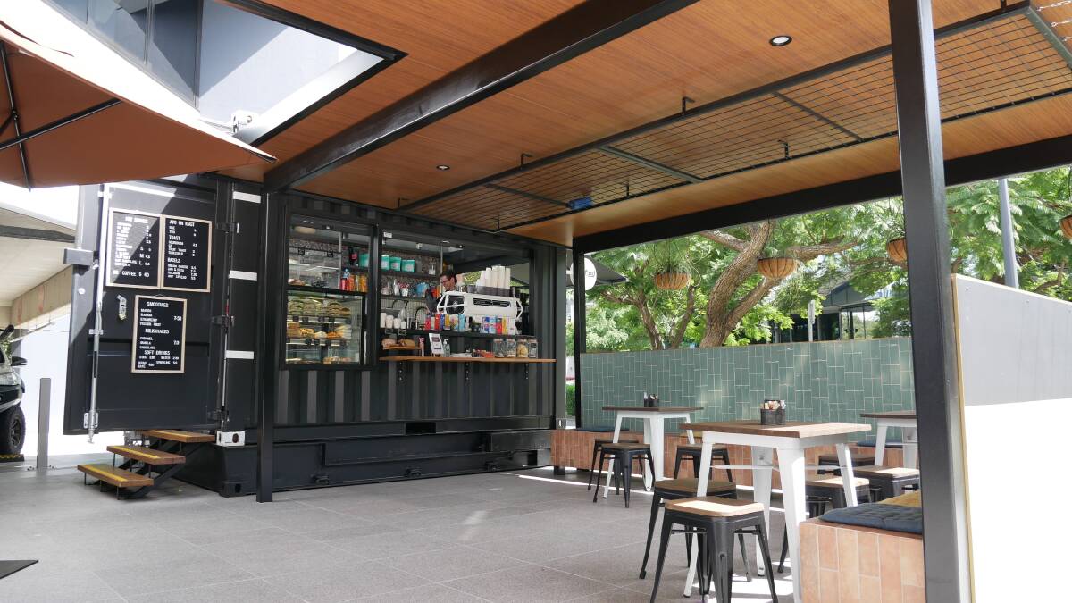An example of a commercial fit out of a shipping container for use as a café. Photo: Port Containers