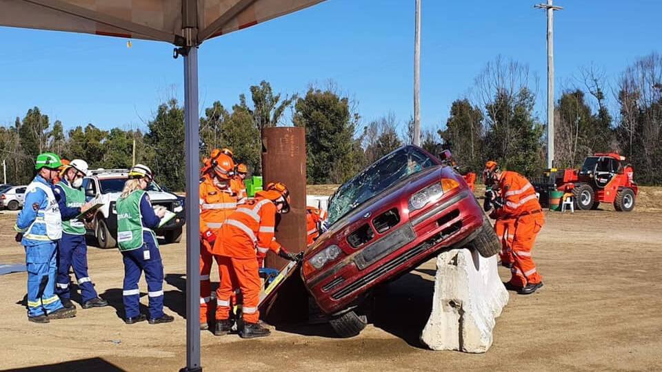Eden SES volunteers were set the task of retrieving casualties from road crash scenario set ups in less than 30 minutes. Photo: Pam Cocks