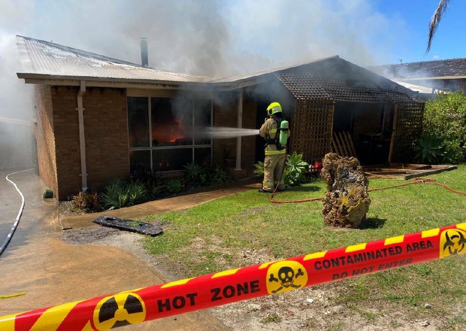 The house on West Street was well alight when emergency services arrived. Photo: FRNSW

