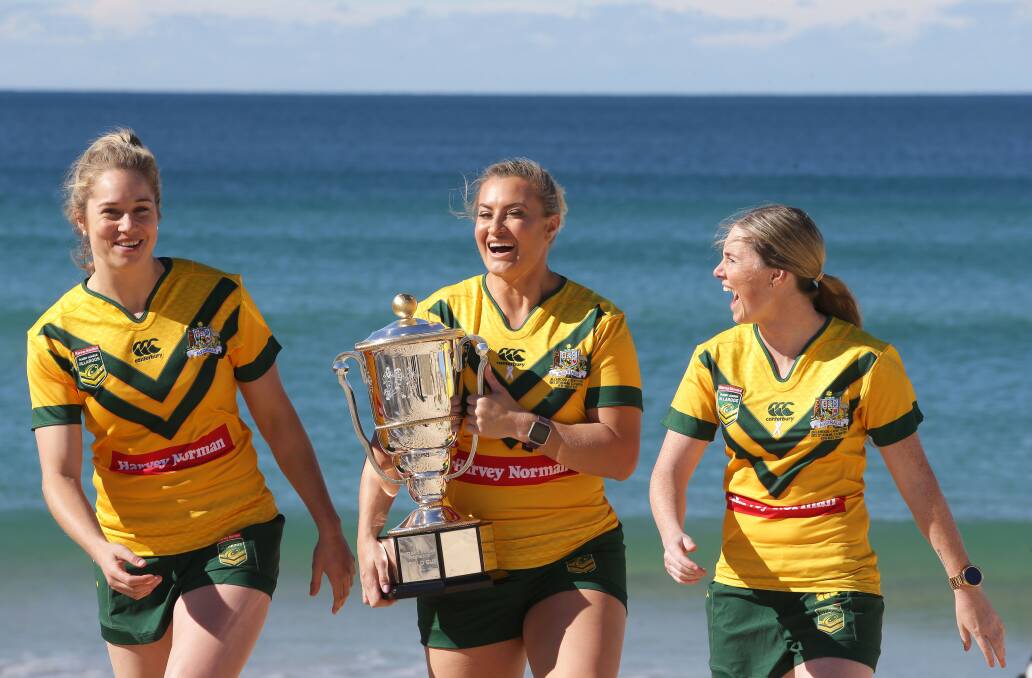 NOT LONG NOW: Jillaroos stars Kezie App, Ruan Sims and and Maddie Studdon are stepping up preparations for the upcoming World Cup. Picture: John Veage