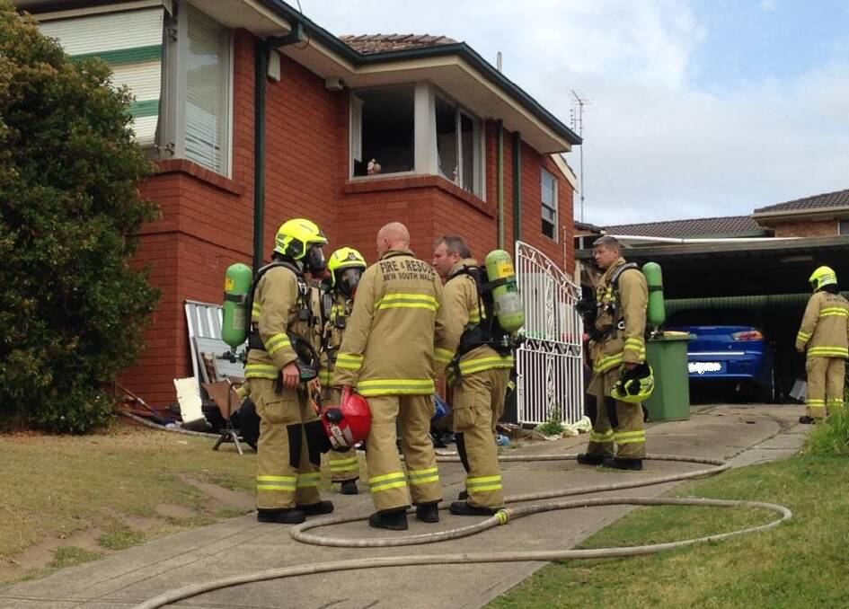 Nine lives: The scene of the explosion and fire at Emu Plains. Picture: Regentville Fire and Rescue.
