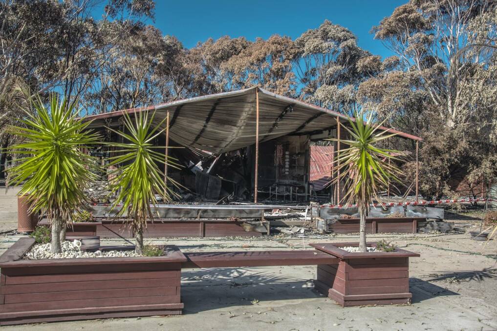 Clean Up Continues: Tathra Beach Motor Village was one of many properties devastated after fire ripped through the region earlier this year. Photo: TBMV Facebook.