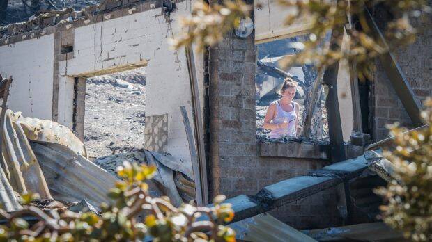 Juvette Jory at what's left of her family's home in Ocean View Terrace. Photo: Karleen Minney
