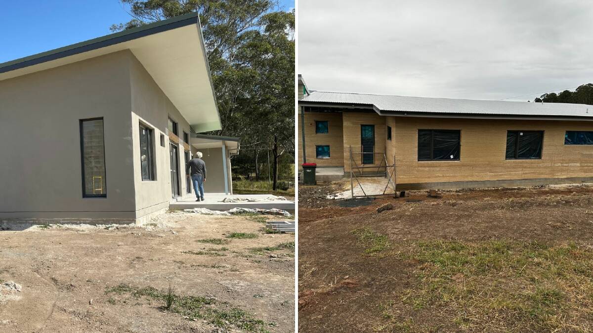 House one is rendered, house two is yet to be finished. Pictures by Julia Driscoll