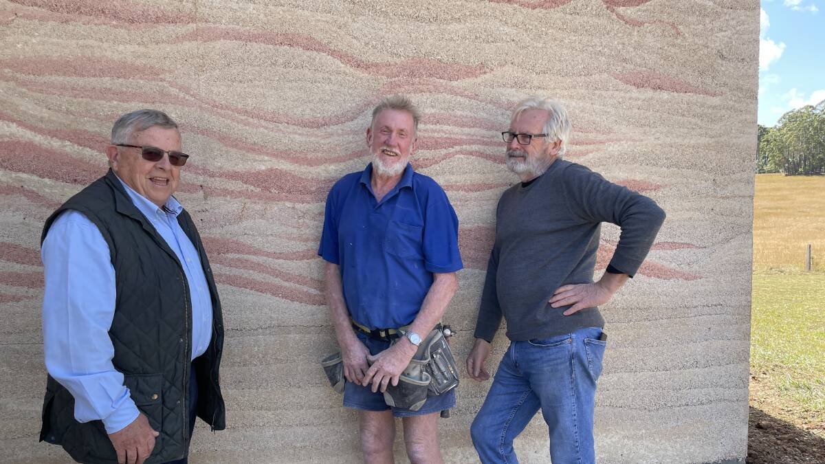 Barry Lambert, Don Everingham and Alan Smith outside the second house. Picture by Julia Driscoll