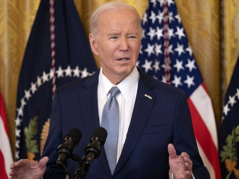 US President Joe Biden says the 50-nation global coalition in support of Ukraine remains committed. (EPA PHOTO)