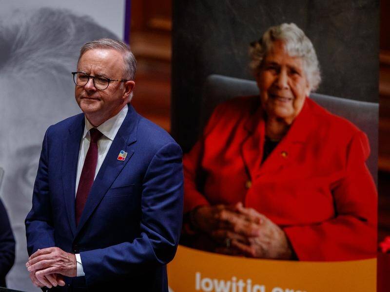 Prime Minister Anthony Albanese made a rousing call to Australians to back the voice to parliament. (Matt Turner/AAP PHOTOS)