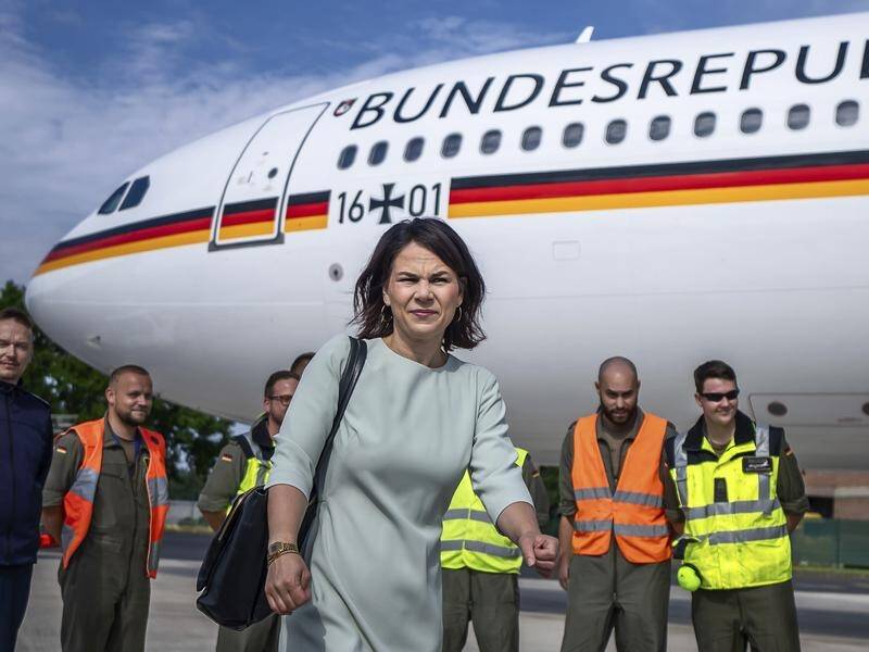 German Foreign Minister Annalena Baerbock cancelled a trip to Australia due to issues with her plane (AP)