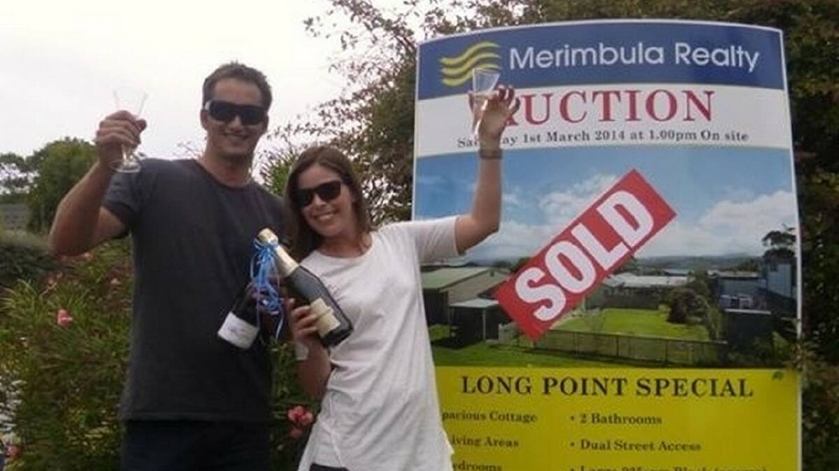 Successful purchasers of 4 Hill Street, Merimbula couple Mark and Lauren Bates. 