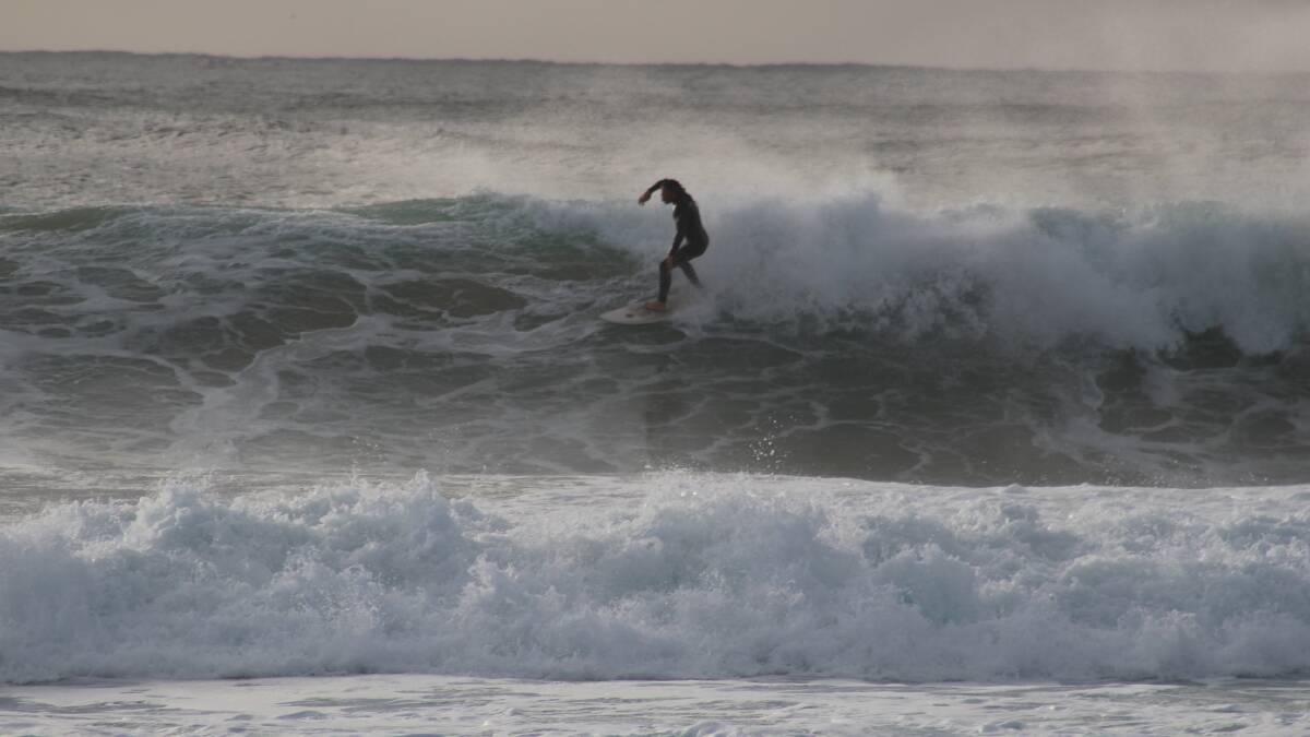 It was great surf this morning at Short Point Merimbula but only for the brave and fearless  like Clancy Mills.