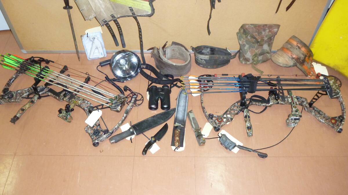 The seized hunting equipment.