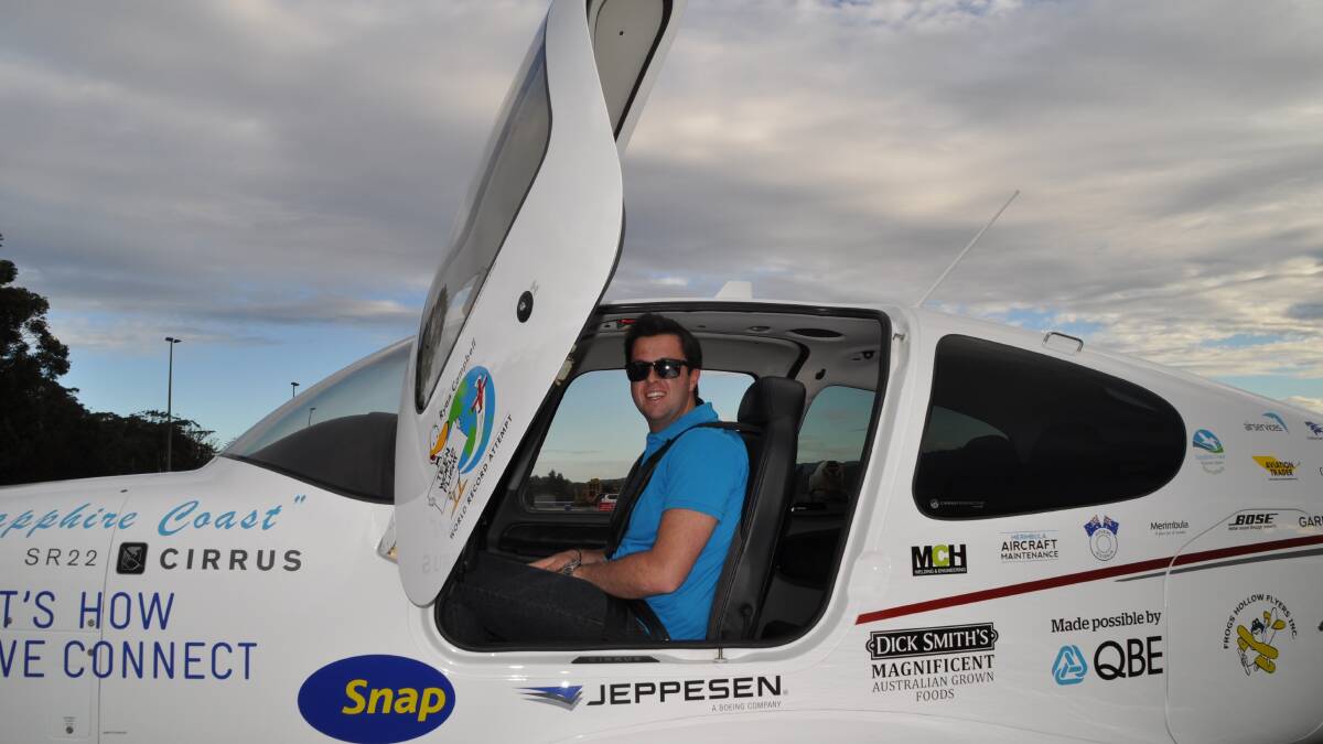 On Saturday June 29, 2013  Ryan Campbell, formerly of Merimbula, flew out of Merimbula Airport in a bid to be the youngest person to fly solo around the world which he accomplished over a 70-day odyssey.  Ryan has now written a book about his amazing adventure.