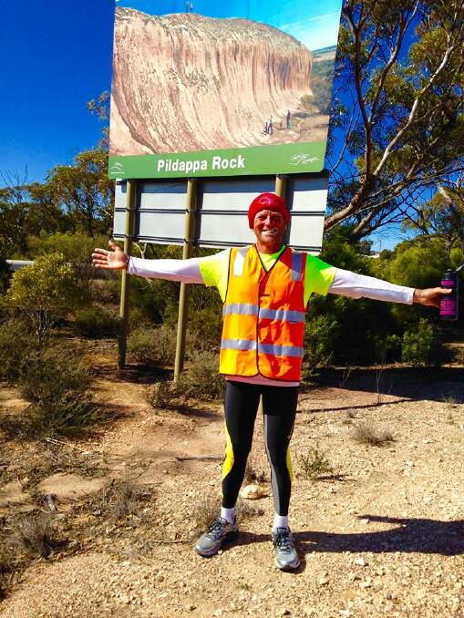 Dane Waites at Pildappa Rock, South Australia, earlier this week. 