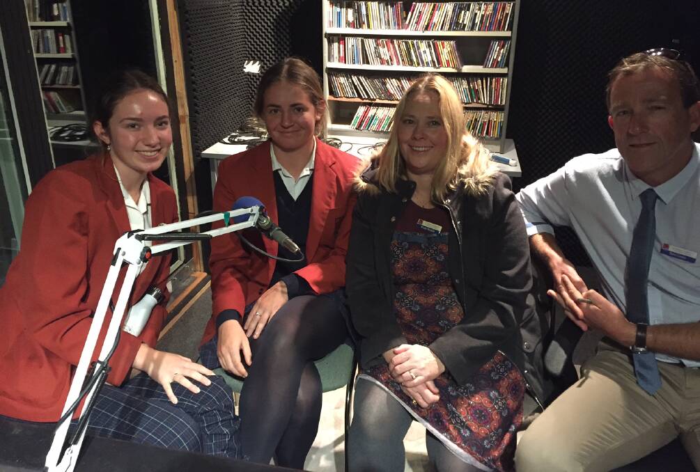Lumen students, Gina and Sam, with teacher Wendy Mockler on Local Heroes recently.