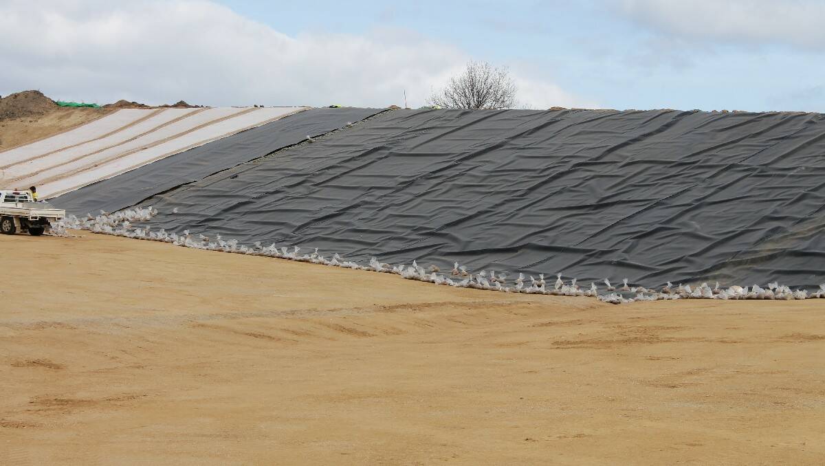 Steady process is being made on the landfill cell’s lining.