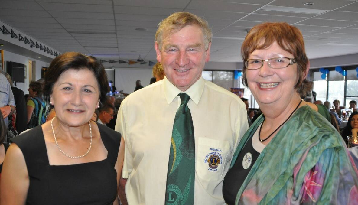 Lyn Matthews, left, and Allan and Ann McDonald. Allan hails from Ulladulla and is the District Governor for Lions from Wollongong to the Victorian border. That’s zone N2 for Lions members.